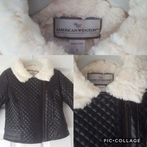 Kids faux leather and fur